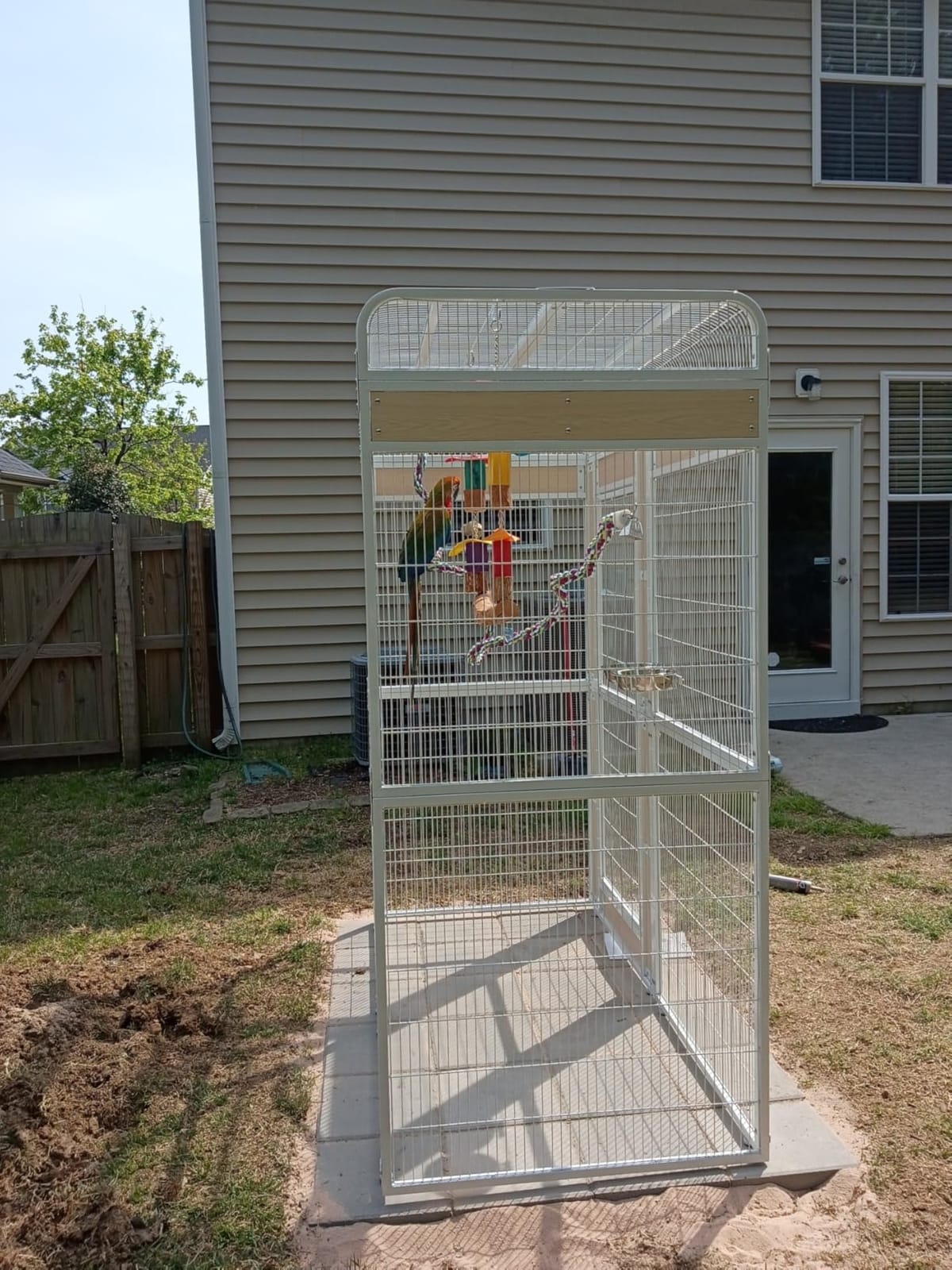 Large Bird Cage for Parakeets Outdoor Bird Aviary Parrot Cage with Perch, Birdcage for Macaws Canaries Parrots Budgie Lovebirds-White (2 Box Set) customer photo 2
