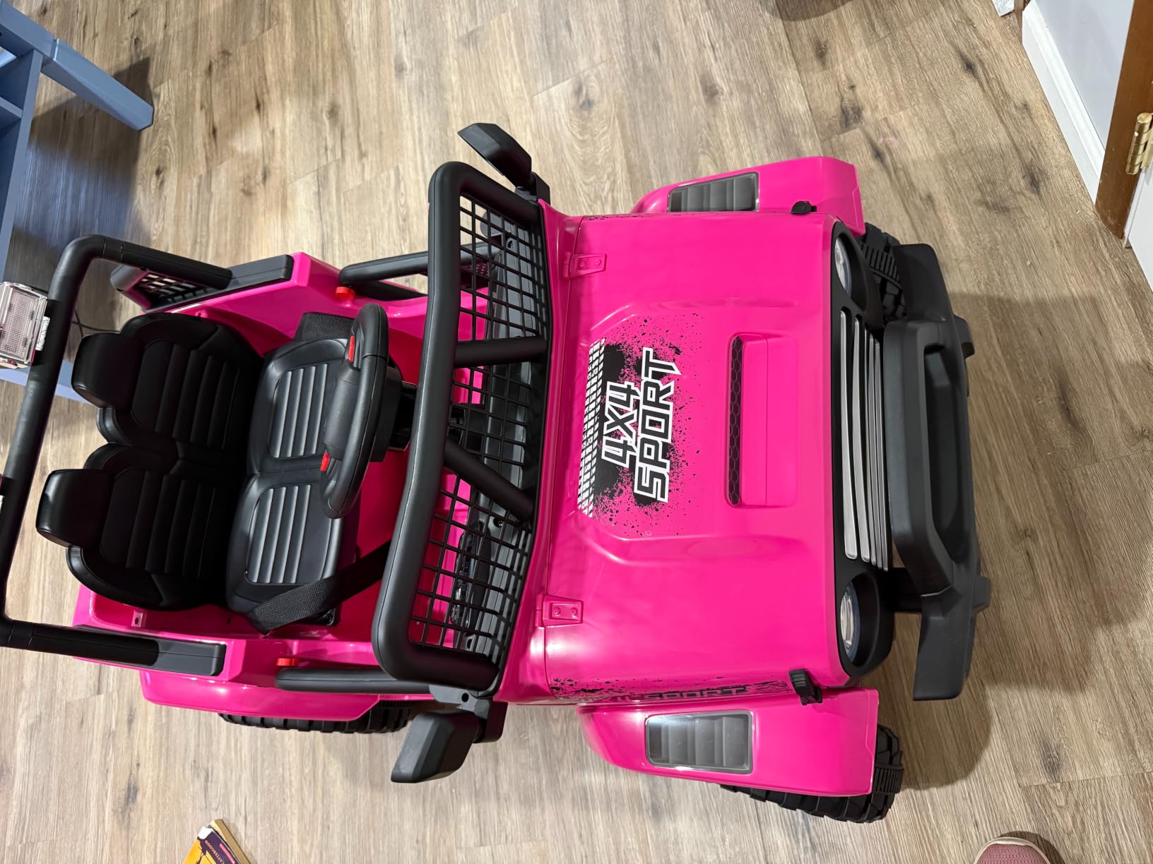 24V Ride on Toys, 2 Seater Kids Electric Car w/Remote Control, 4X4 Motor, 3 Speed, Bluetooth Music, Spring Suspension, LED Light, Off Road Power Car Wheel for Boys Girls Ages 3-8 (Deep Red) customer photo 2
