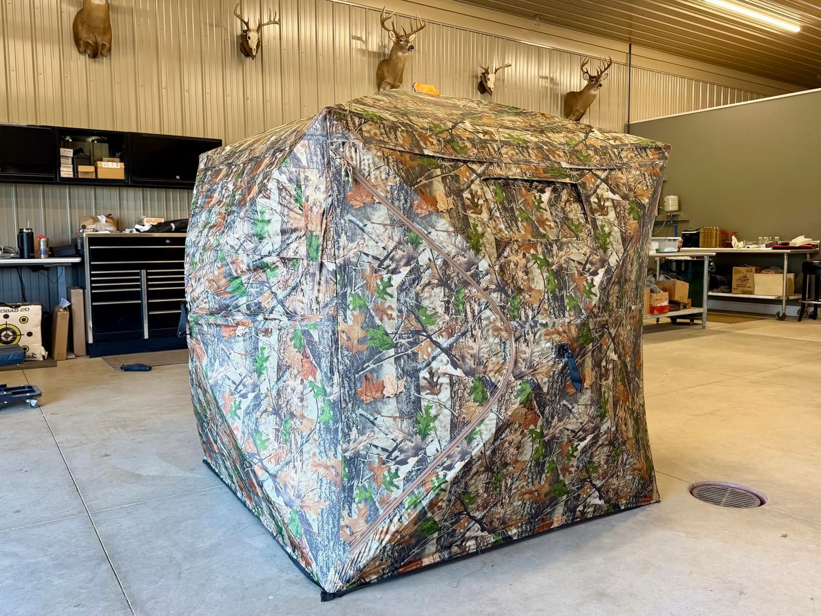 HUNTSEN Portable Hunting Blind - 270°/360°See Through with Floor Mat Dual Door customer photo 2