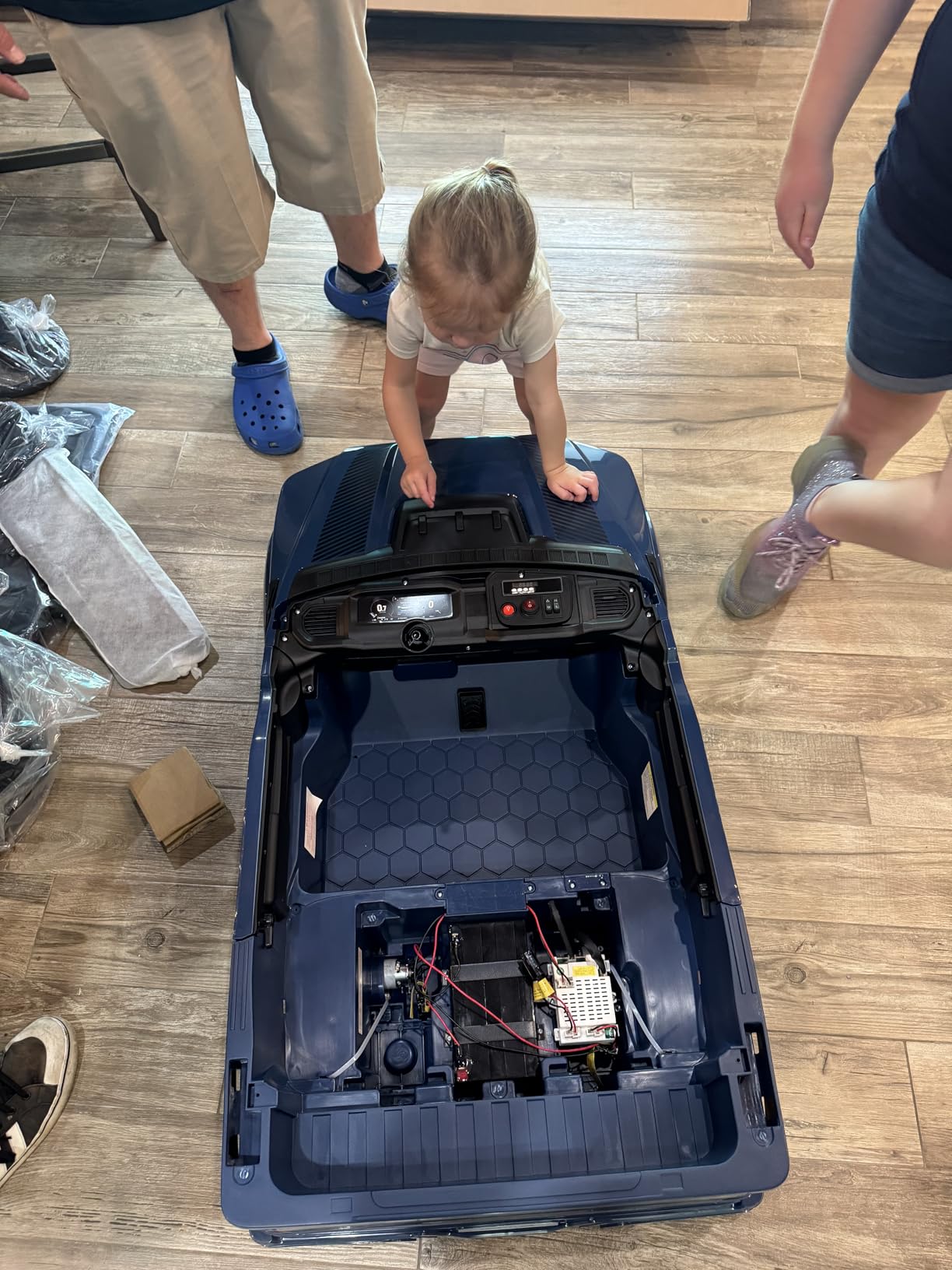 First Ride On Licensed Ford F-150 Raptor 2 Seater Ride on Car for Kids, 24 Volt Ride on Toys for Boys w/Remote Control, Kids Electric Car w/LED Lights, Bluetooth, Truck Bed Storage, Soft Start (Blue) customer photo 2