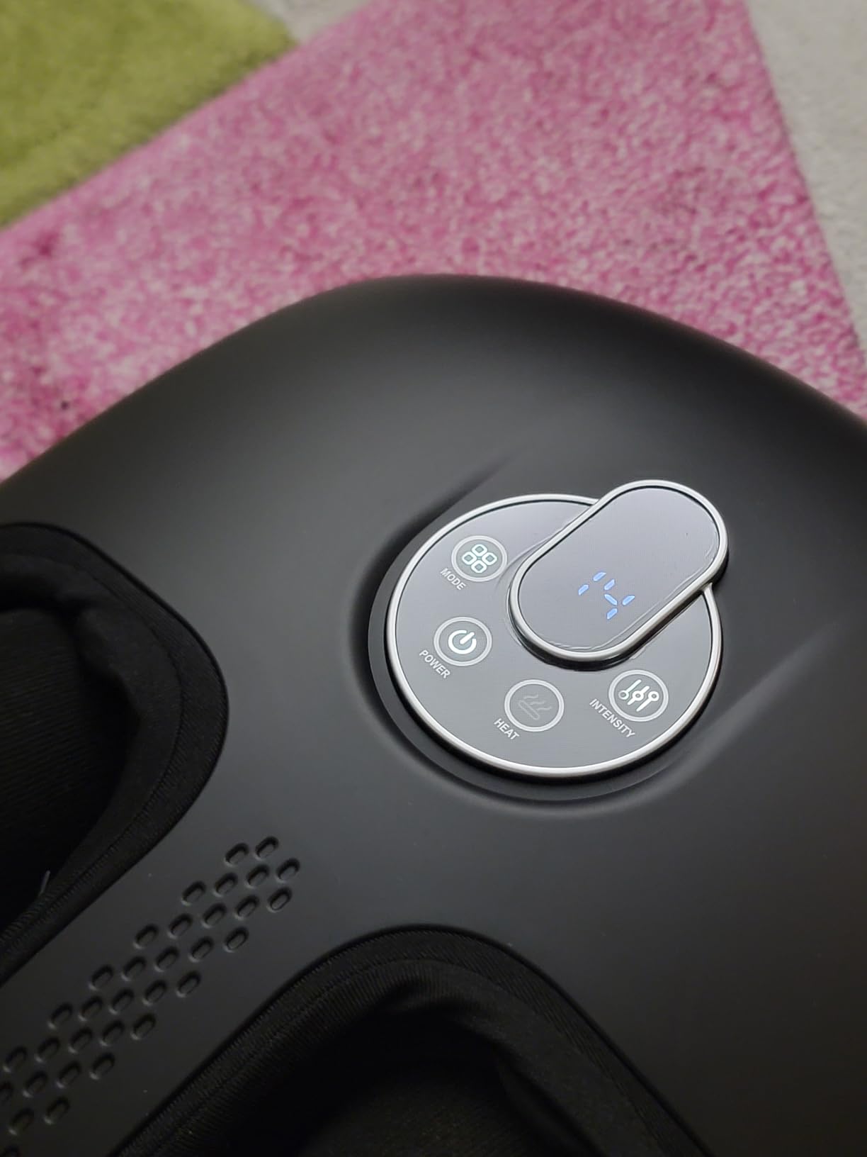 Foot Massager with Heat, 4 Modes & Vibration & Compression & Rolling for Feet Toes Relief, Electric Shiatsu Foot Massager with Remote, Fits Up to Men's Size 12, Gift for Women Men Father's Day customer photo 2