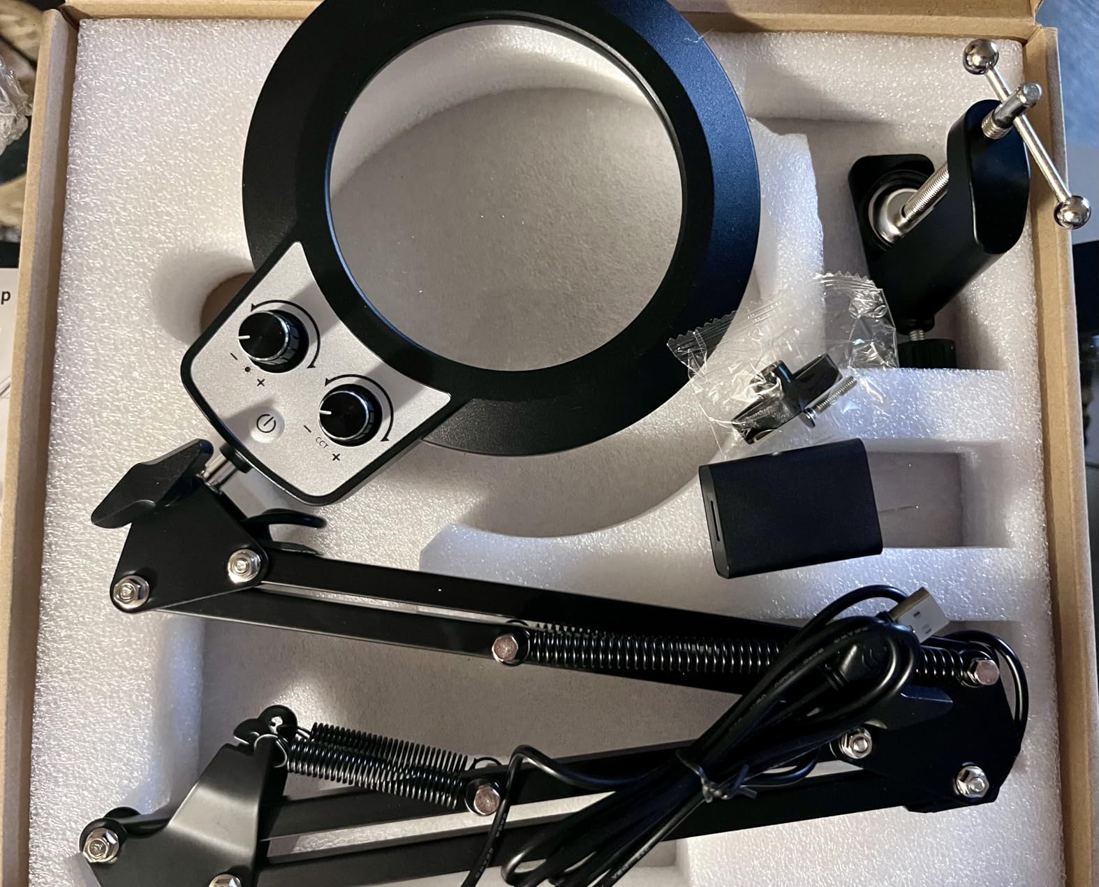 KIRKAS 12X Magnifying Glass with Light and Stand, Extra-Long Arm Knob customer photo 1