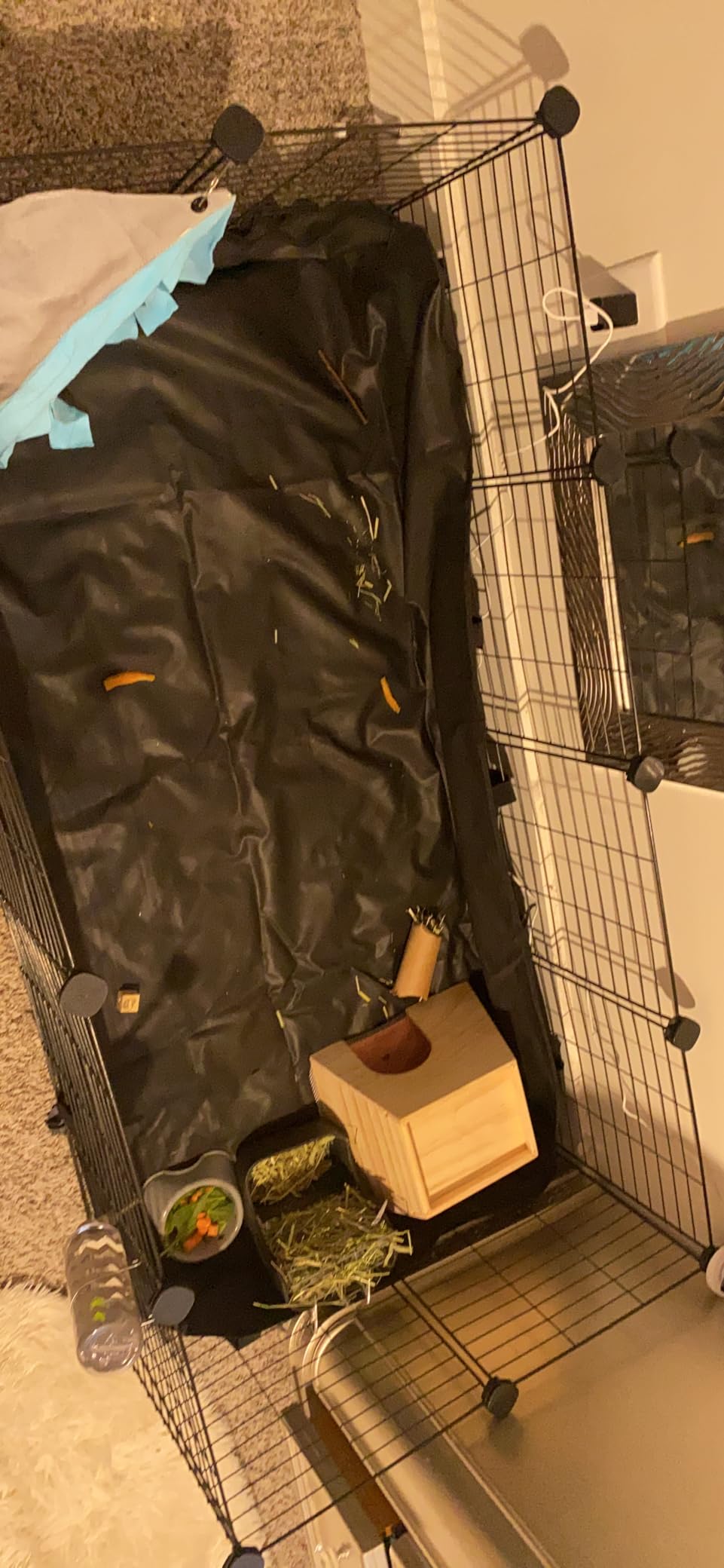 Oneluck Guinea Pig Cage, Small Animal Playpen with Rasied Waterproof Liner, 8 Square Feet for 2 Pets, Expandable Indoor Habitat, C&C Cage for Bunny, Turtle,Hedgehog,48''L x 24''W x 16''H customer photo 1