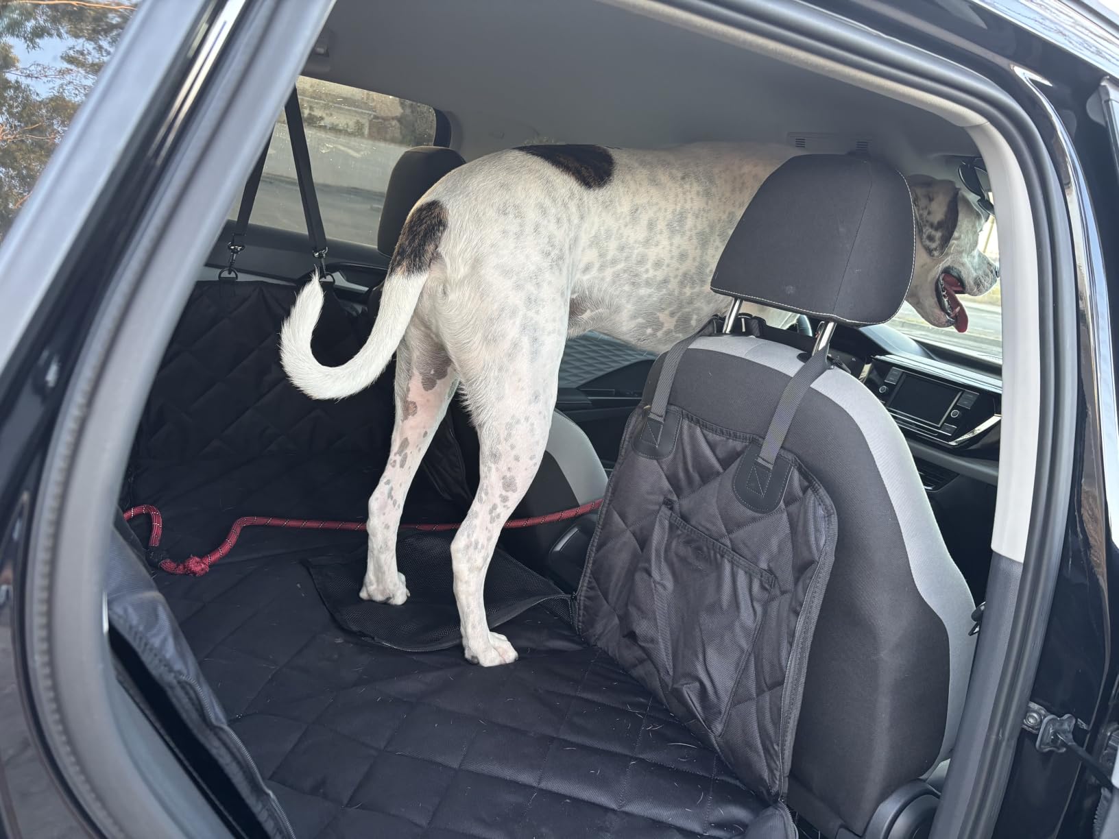 Hard Bottom Dog Car Seat Cover for Back Seat, PU Leather Extender customer photo 2