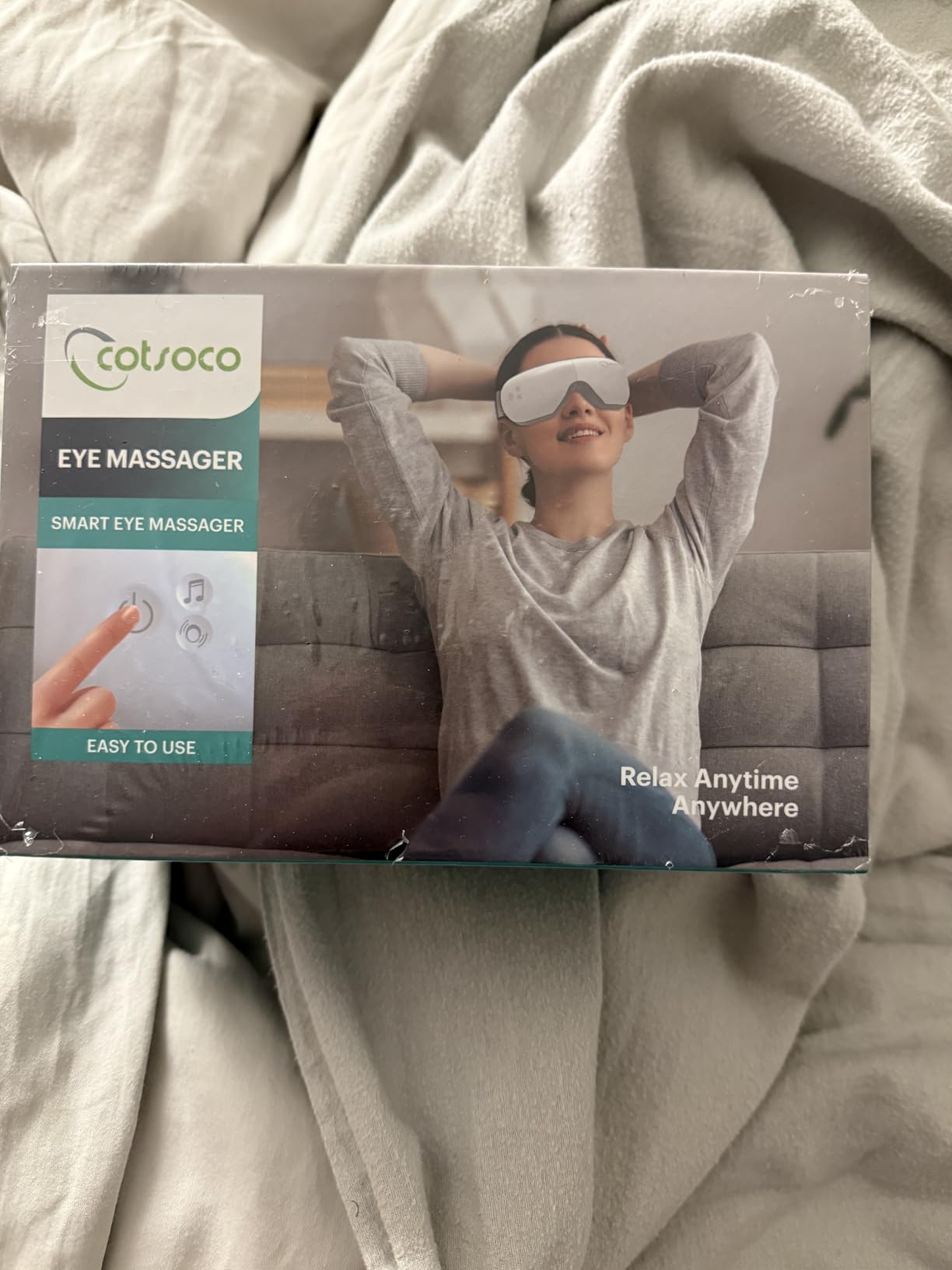 Cotsoco Eye Massager with Heat, Remote, and Compression, Adjustable Foldable Sleep Mask for Relaxing Eyes and Better Sleep, Migraine Relief Device, Birthday Gifts for Father Day Women Men Her Him customer photo 2