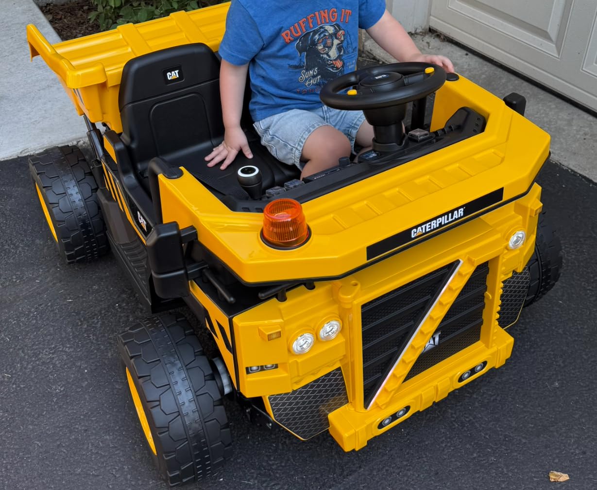 Licensed Caterpillar 24V Ride On Dump Truck w/Remote Control, 4×100W Motors customer photo 2