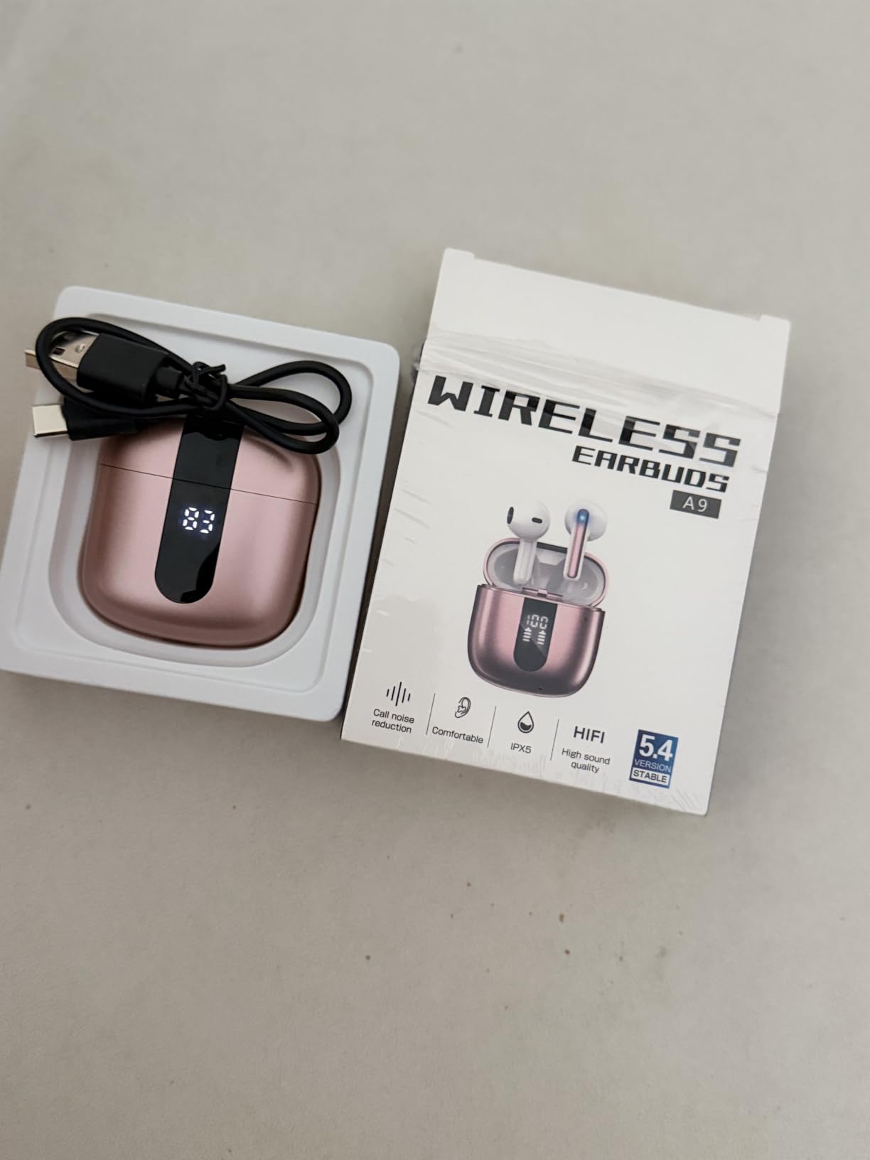 Bluetooth Earbuds Wireless Headphones, 60H Deep Bass Ear Buds with 4 Noise Cancelling Microphone, IP5 Waterproof Earphones for iPhone Android Sports audifonos Bluetooth inalambricos (Obsidian) customer photo 2