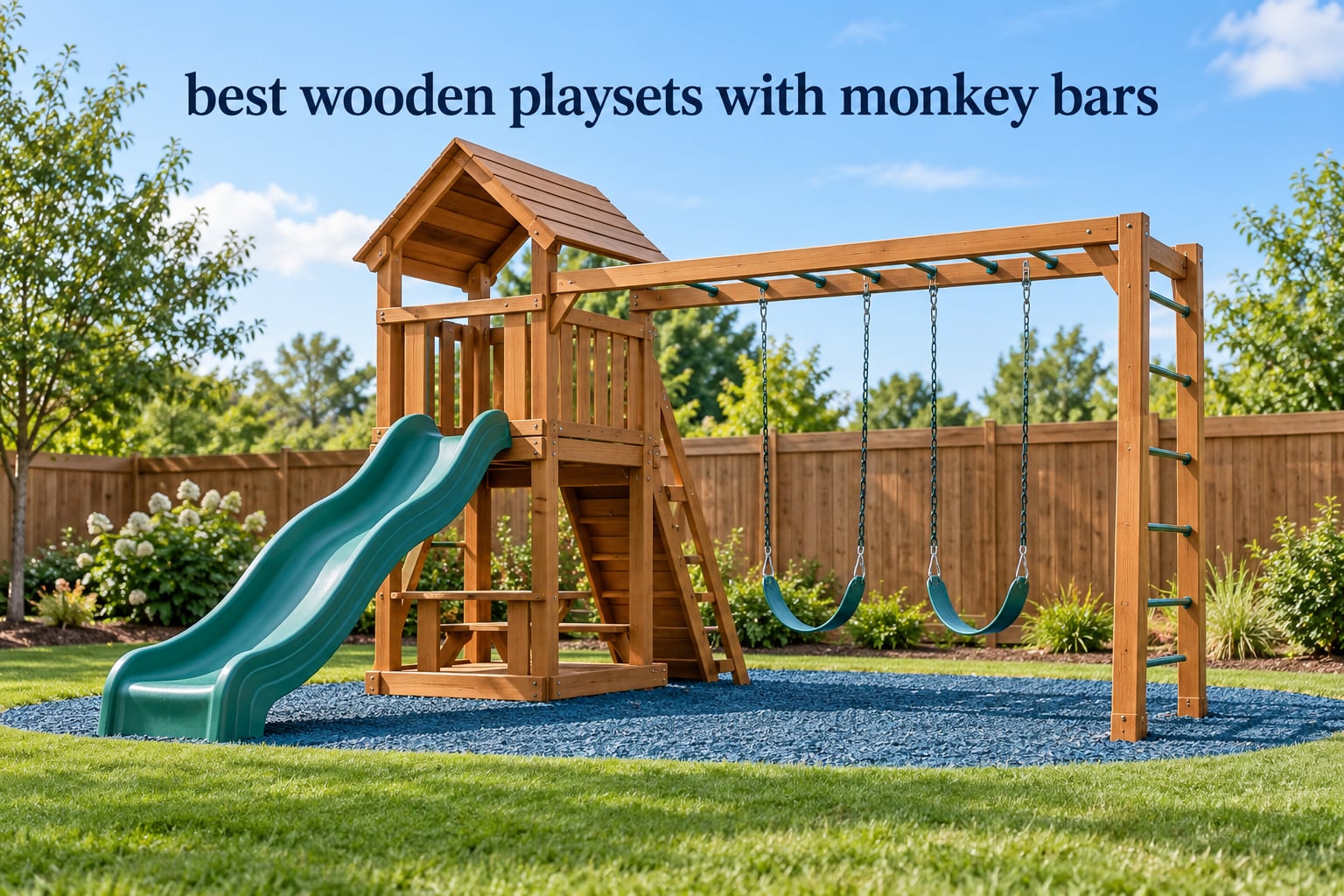 best wooden playsets with monkey bars