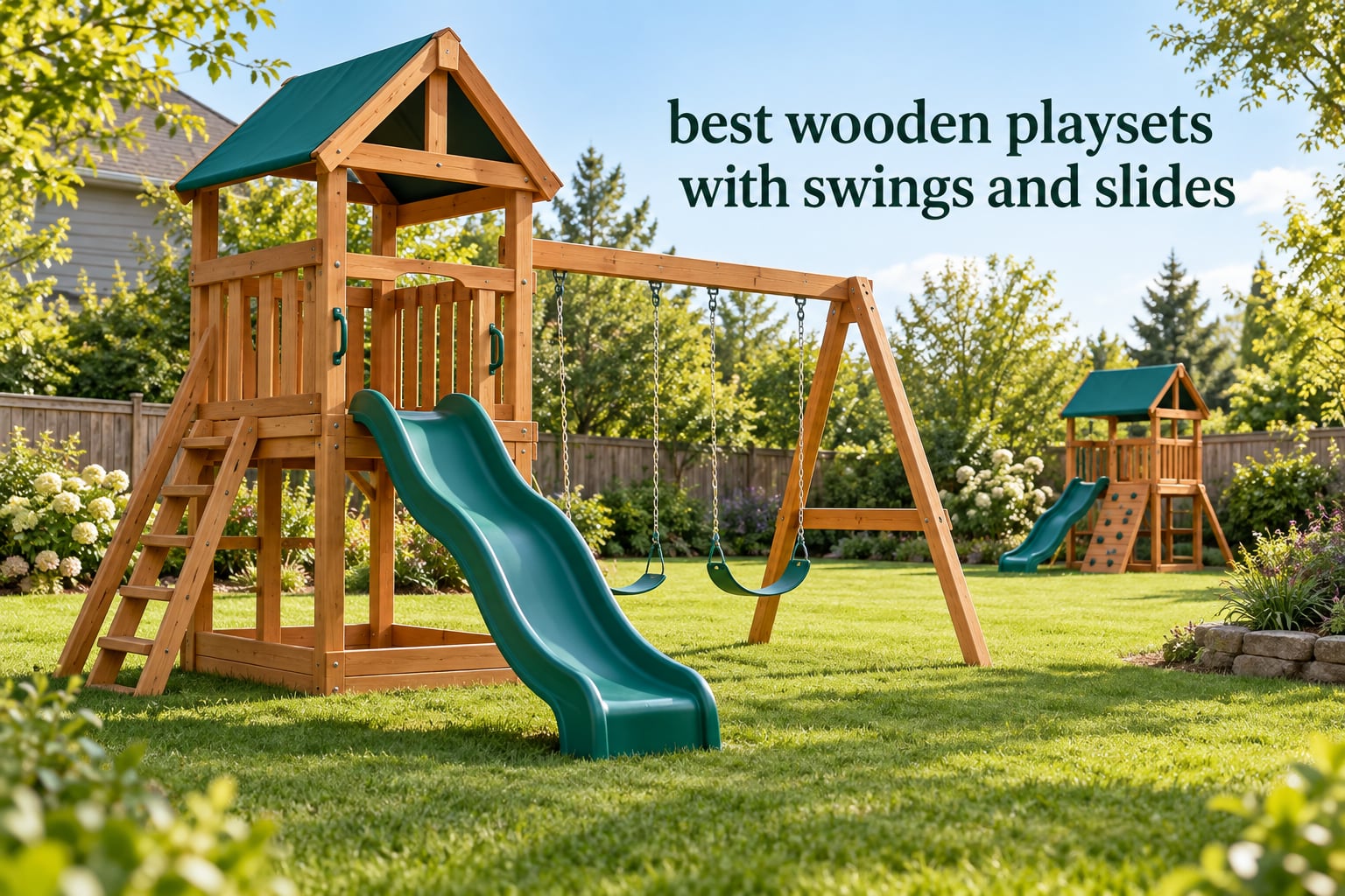 best wooden playsets with swings and slides